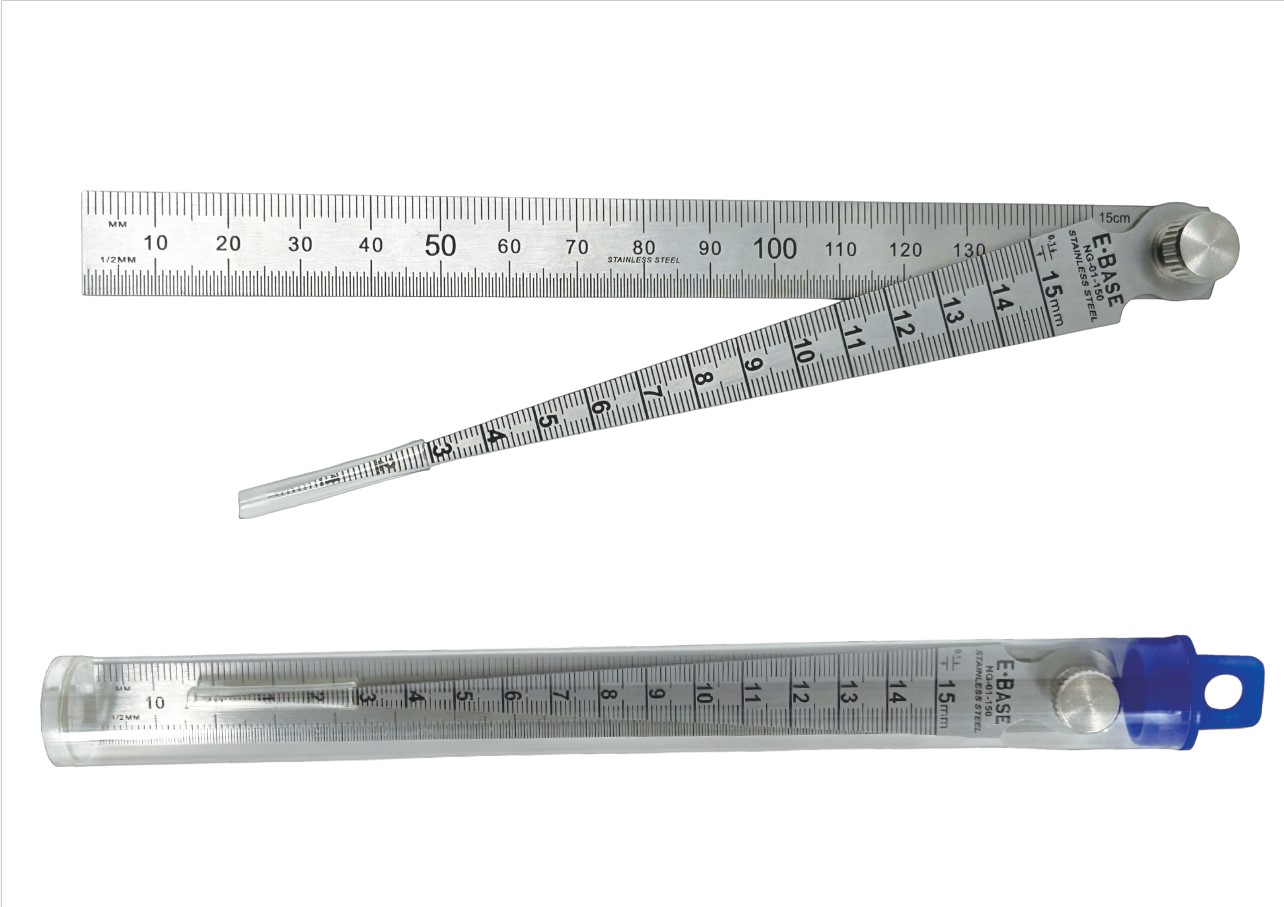  孔徑規150mm+鋼直尺150mm/E-Base
